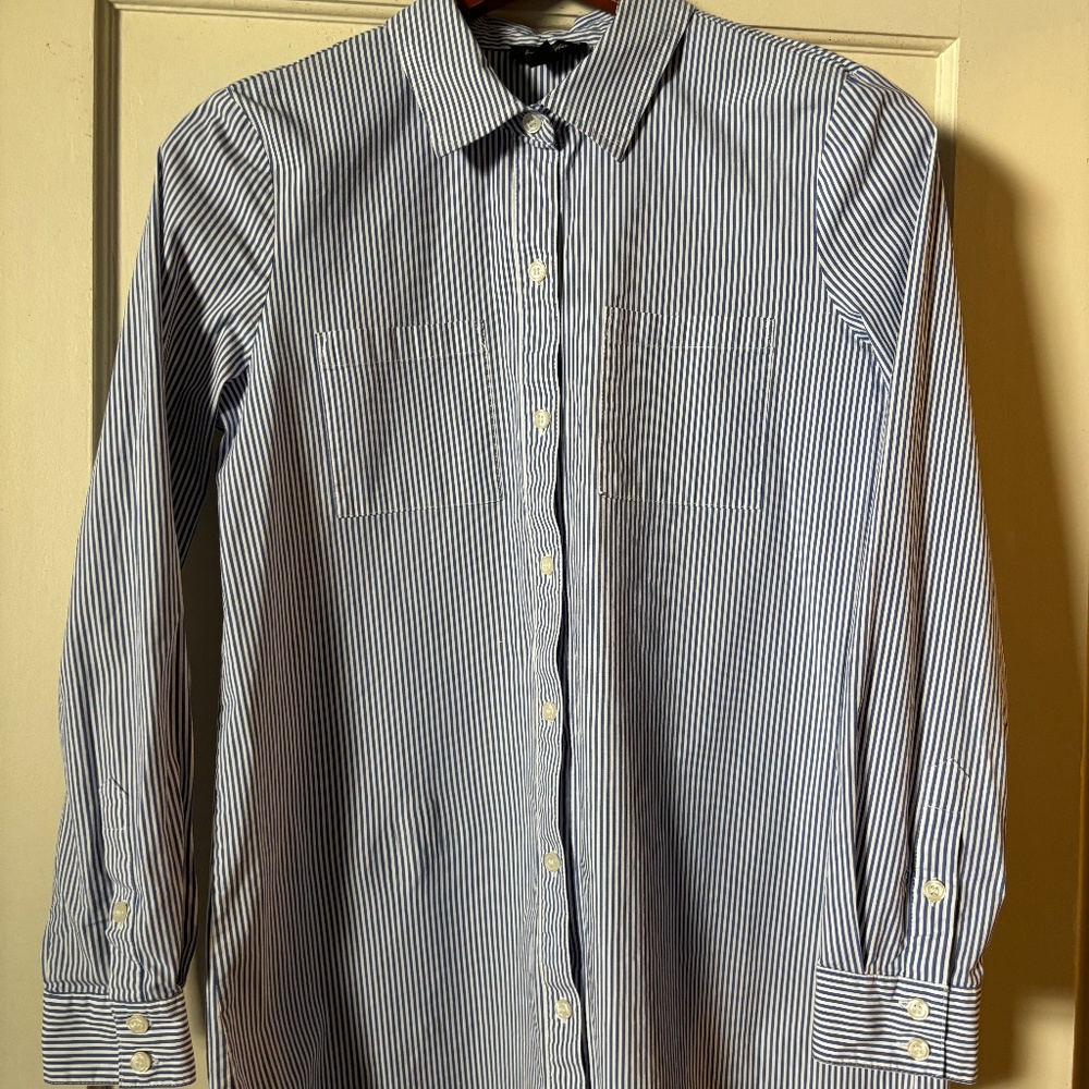 Lord & Taylor button up blouse open back, size Medium